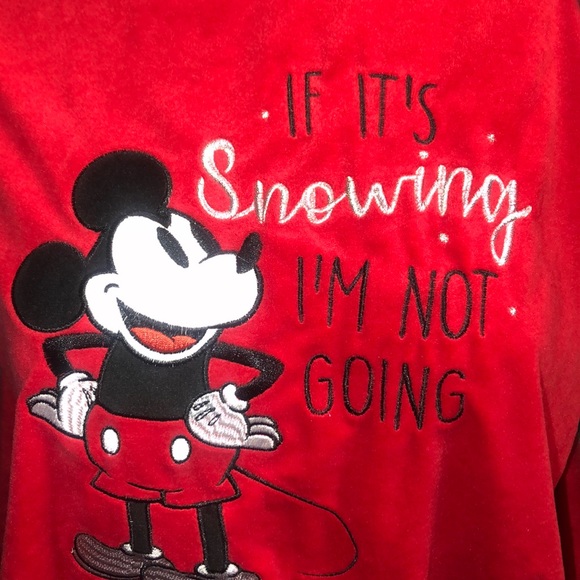 MICKEY MOUSE RED VELOR SWEATSHIRT - Picture 2 of 4